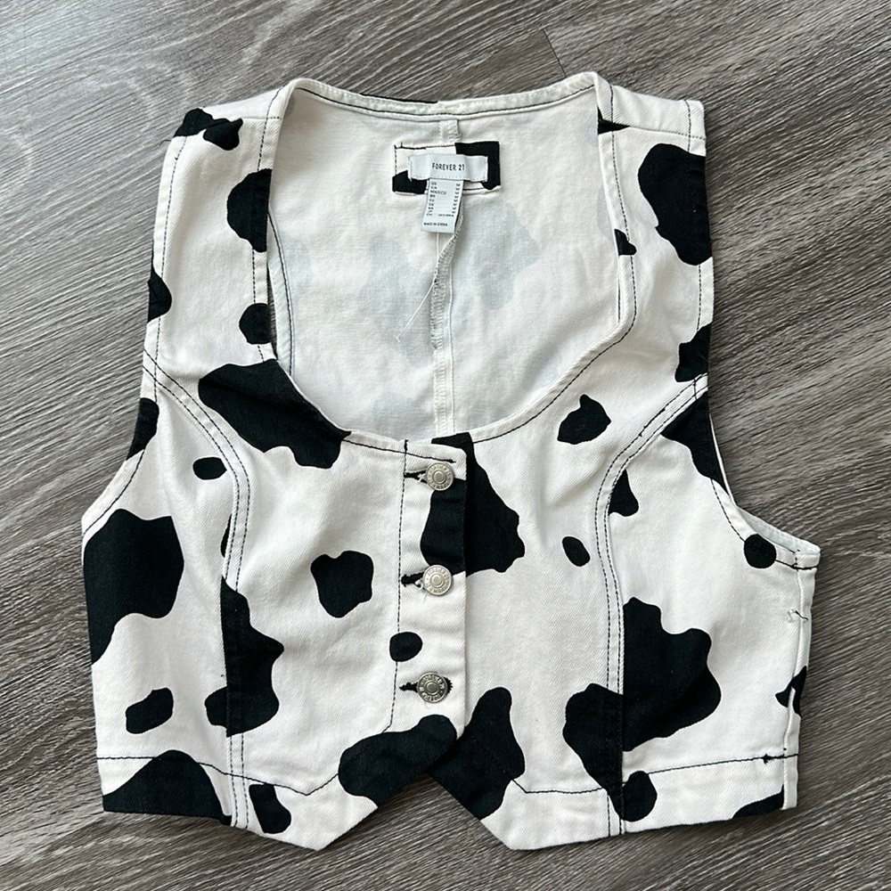 Cow Print Vest - Size S/M